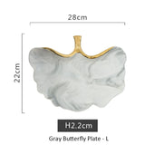 Glod Marble Ceramic Dinner Plate
