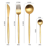 Black Gold Cutlery Set Dinner