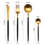 Black Gold Cutlery Set Dinner